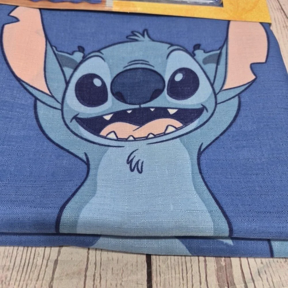 Disney Stitch Shower Curtain Set 72 In X 72 In  -‎ 12 Metal Roller Hooks, New